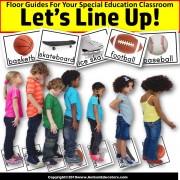 Beginning of School Year LINE UP FLOOR GUIDES - SPORTS Theme - Special Education